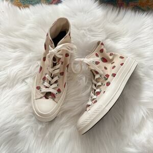 Strawberry Printed Converse Sneakers Size 7